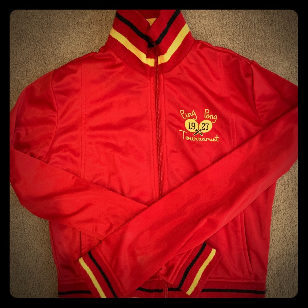 Red track jacket